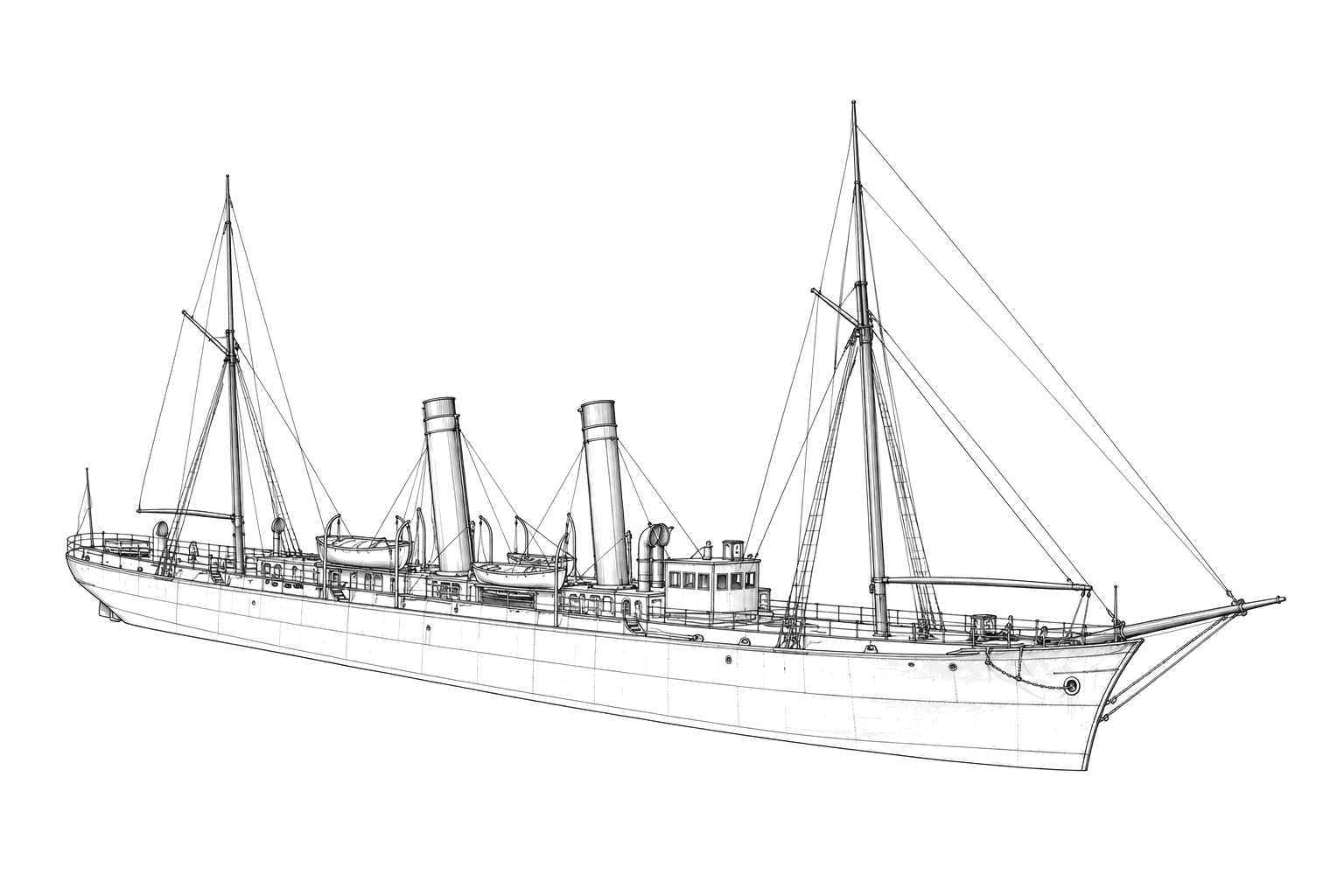 Engraved line drawing of the Prince Albert