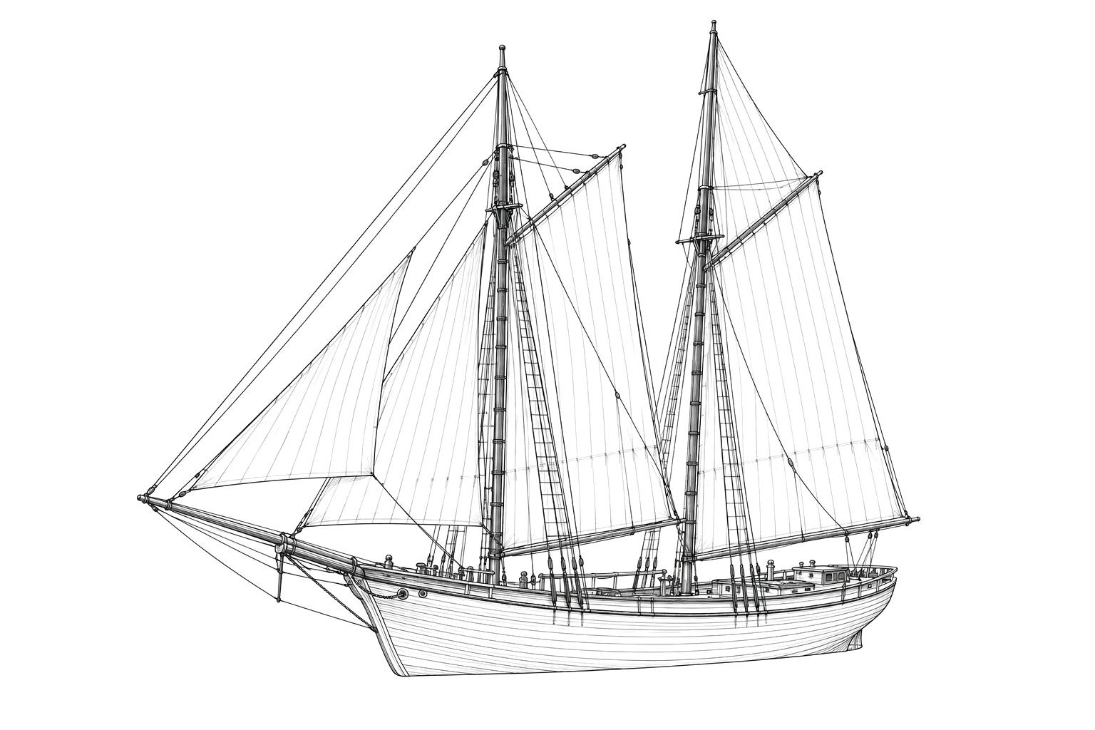 Engraved line drawing of the Meridian