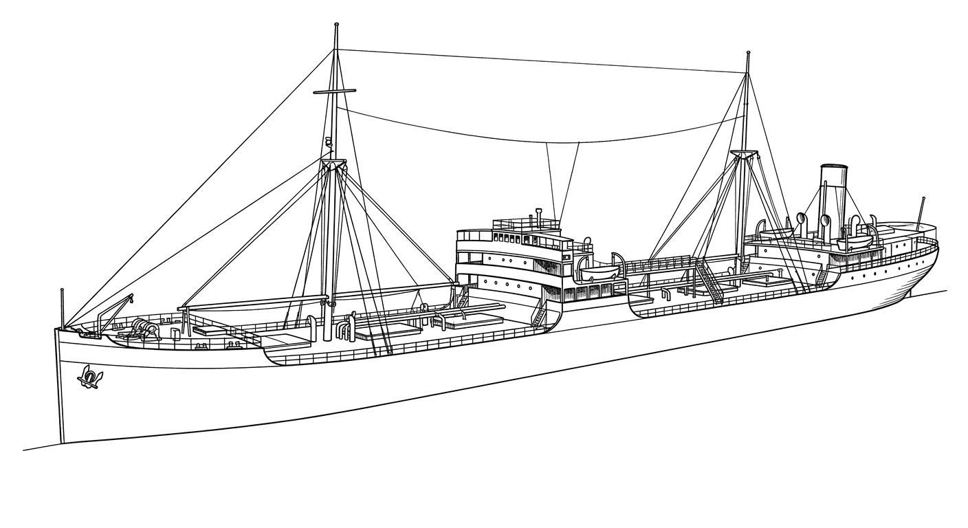 Engraved line drawing of the SS Montebello