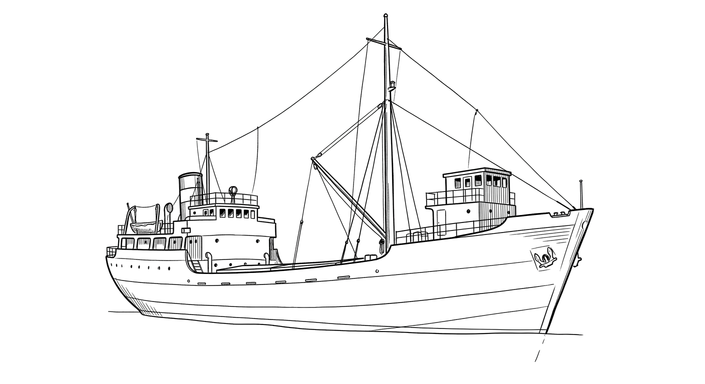 Engraved line drawing of the Hermes