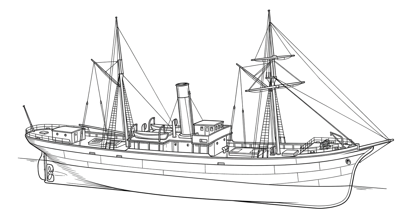 Engraved line drawing of the St. Olaf