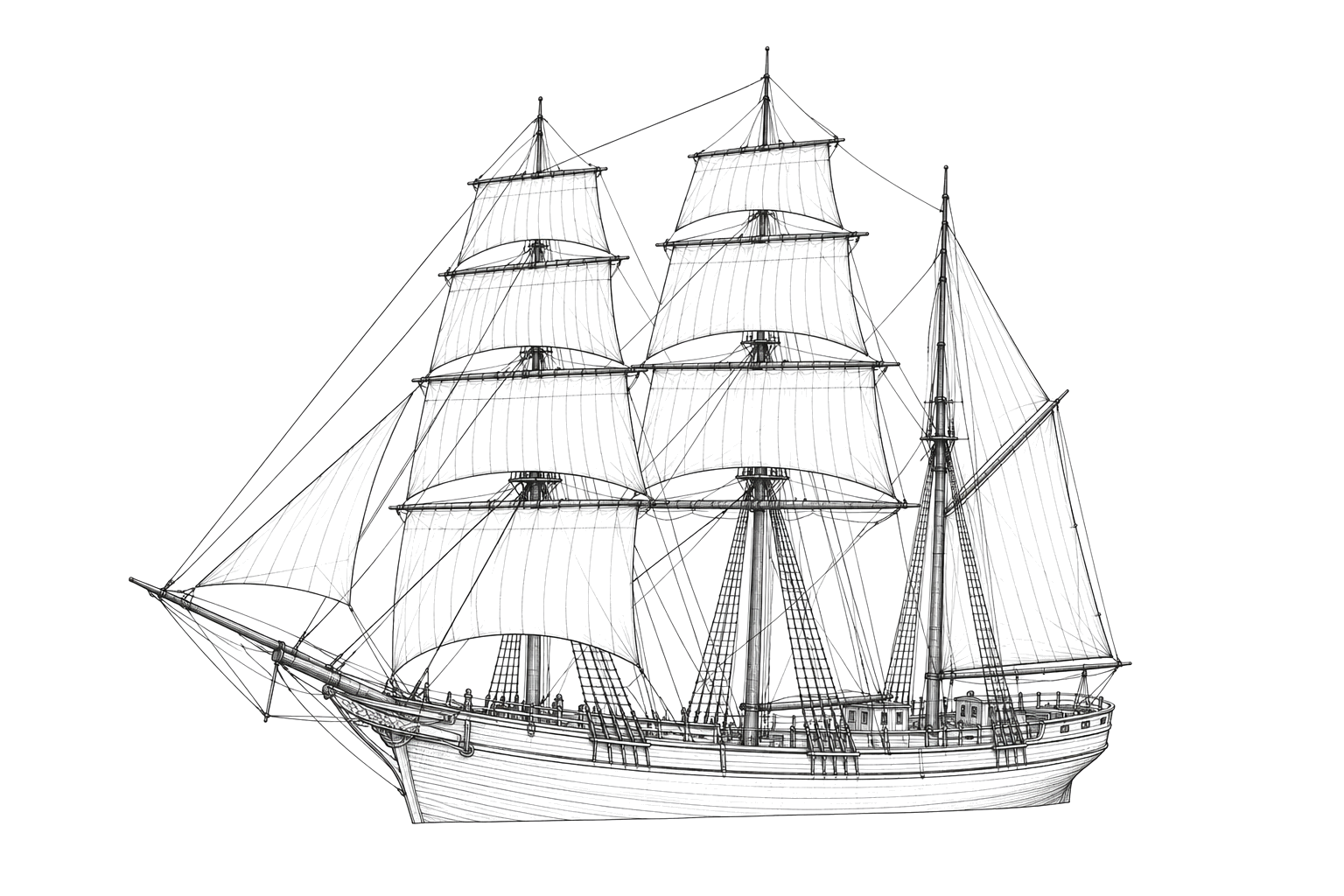 Engraved line drawing of the Monarch