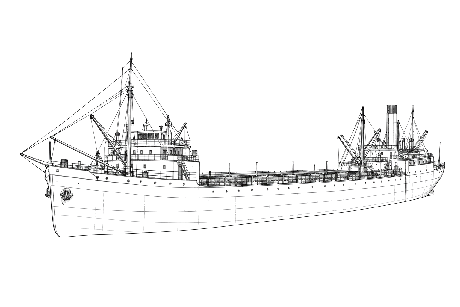 Engraved line drawing of the Marore