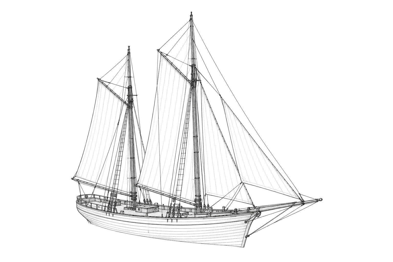 Engraved line drawing of the Hetty Taylor