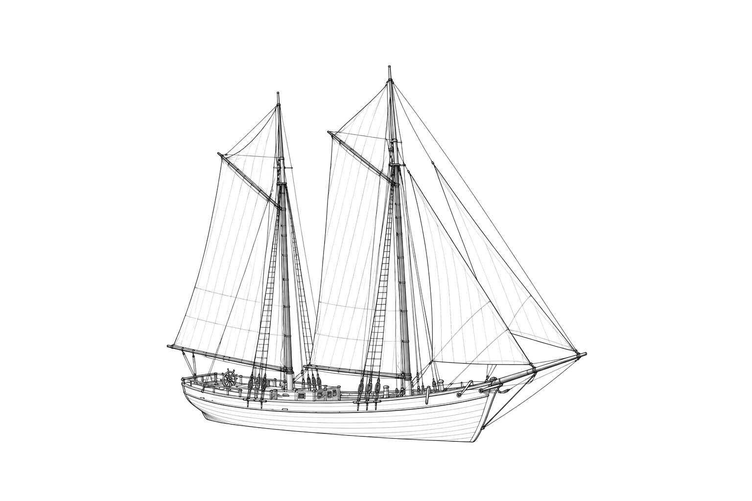 Engraved line drawing of the Twin Brothers