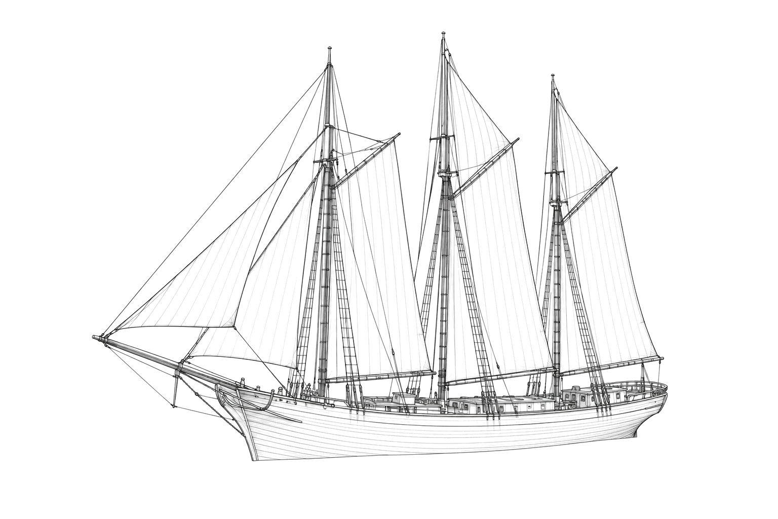 Engraved line drawing of the A. E. Vickery