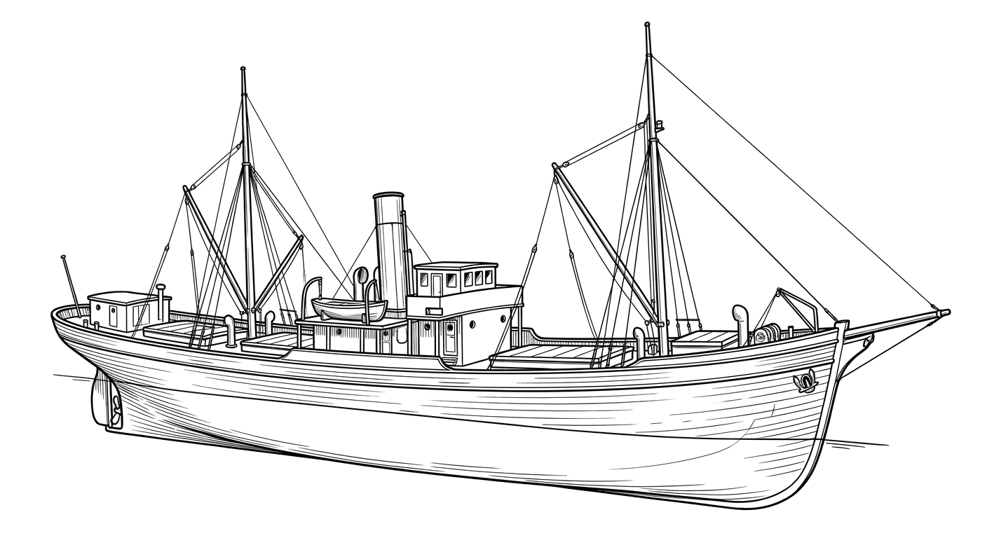 Engraved line drawing of the Afrania