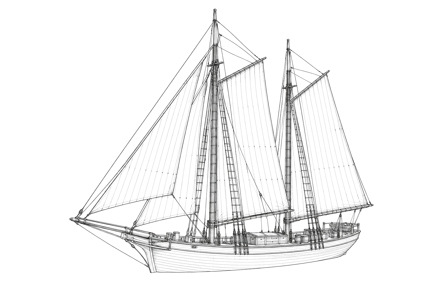 Engraved line drawing of the J.R. Moffett