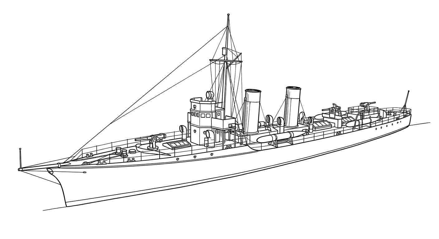 Engraved line drawing of the Furor