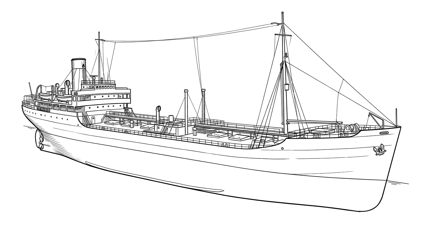 Engraved line drawing of the SS Zulia