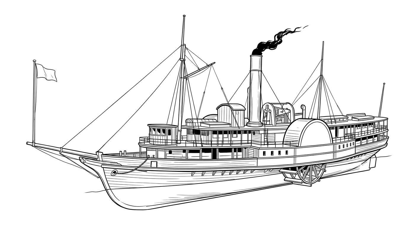 Engraved line drawing of the Swallow