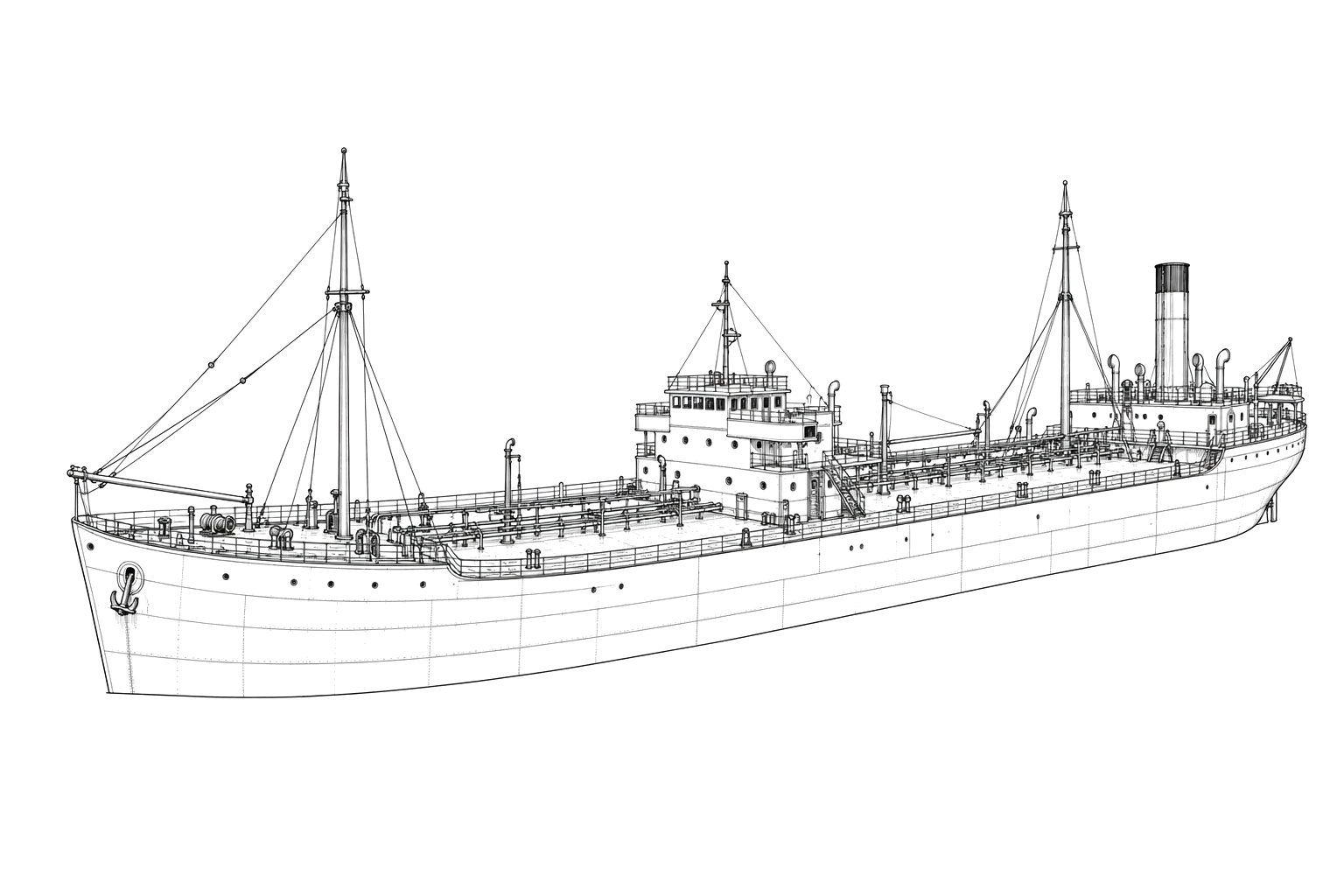 Engraved line drawing of the Allan Jackson