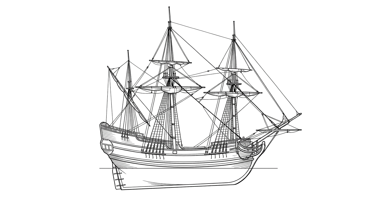 Engraved line drawing of the Prince Maurice