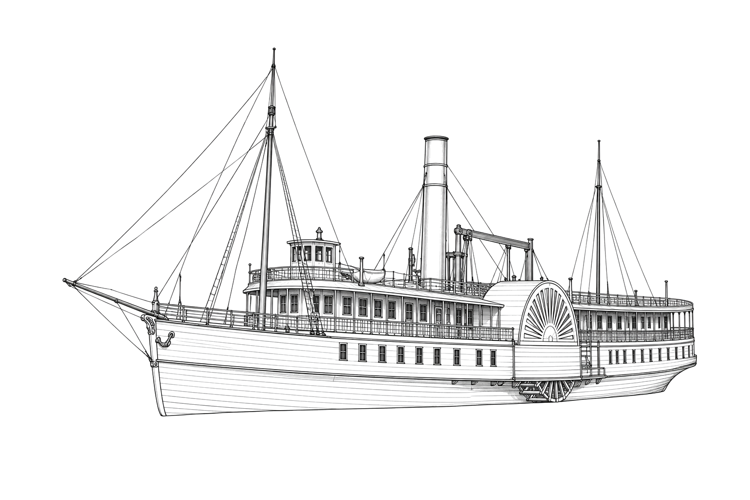 Engraved line drawing of the Alpena