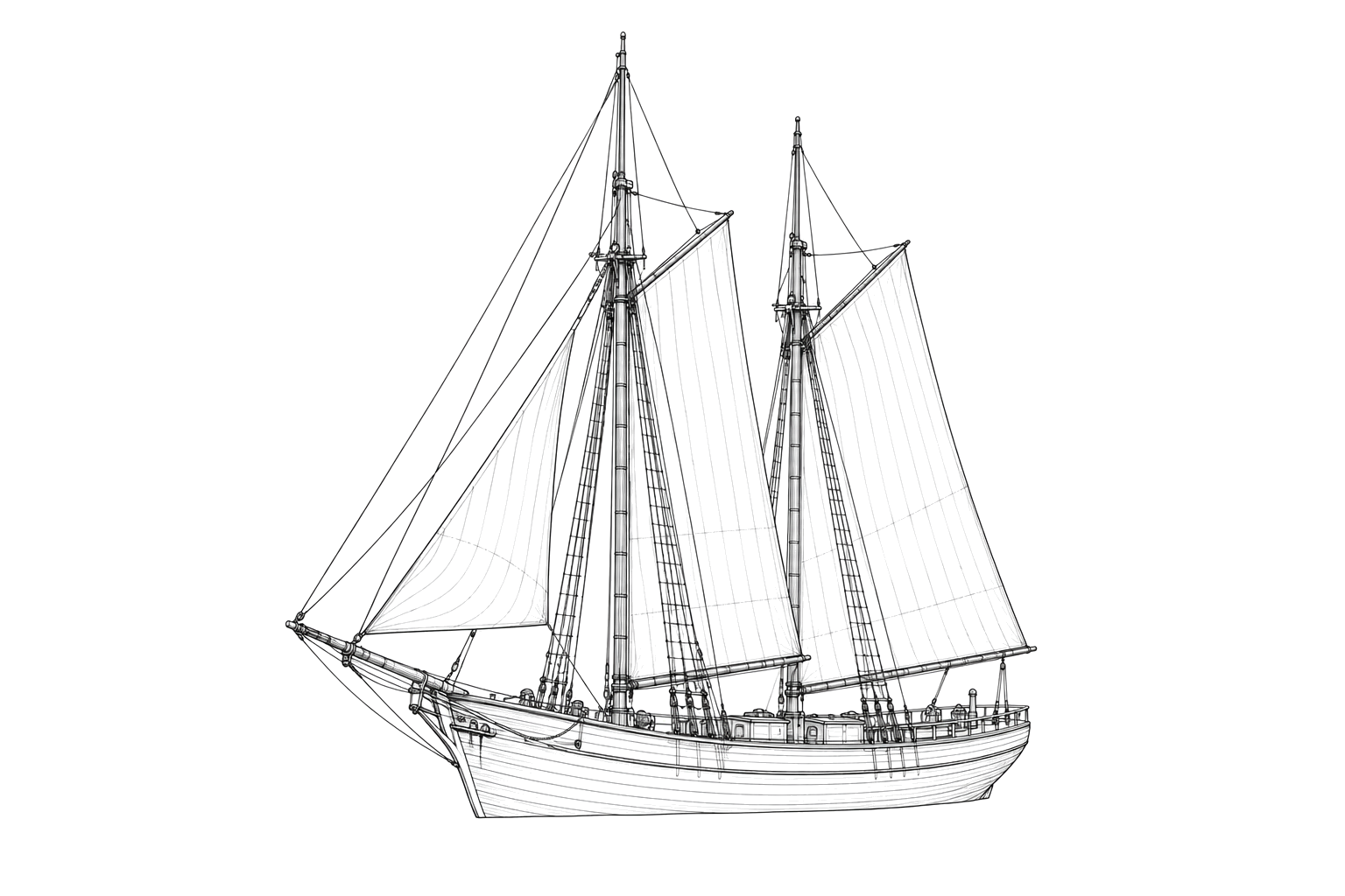 Engraved line drawing of the Belle Wallbridge