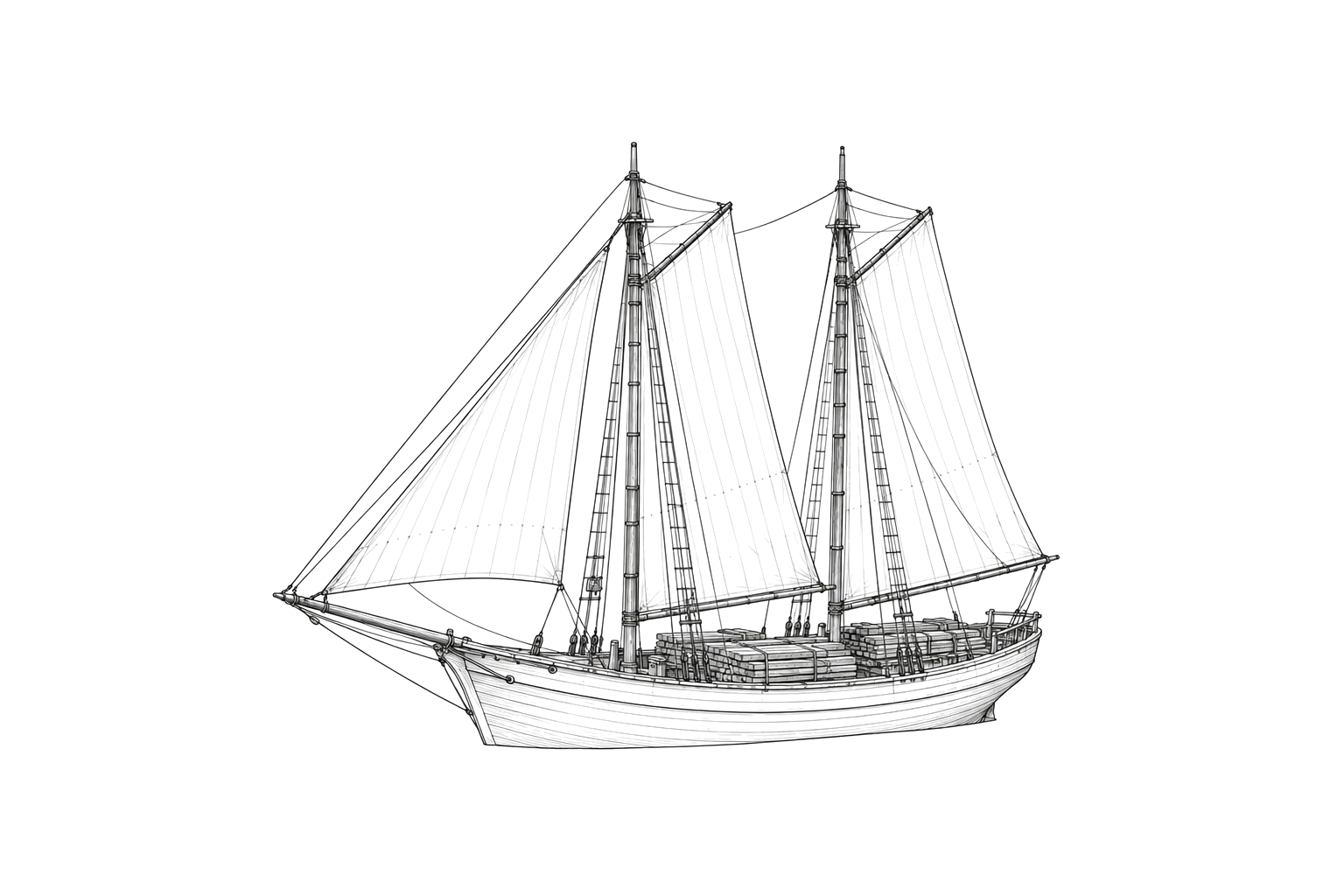 Engraved line drawing of the Willard A. Smith