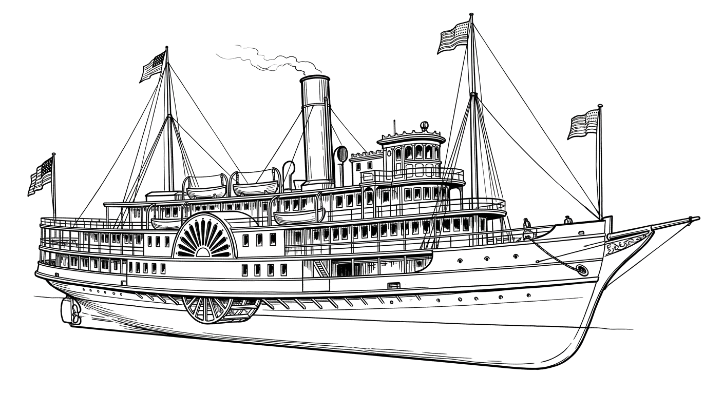 Engraved line drawing of the New York