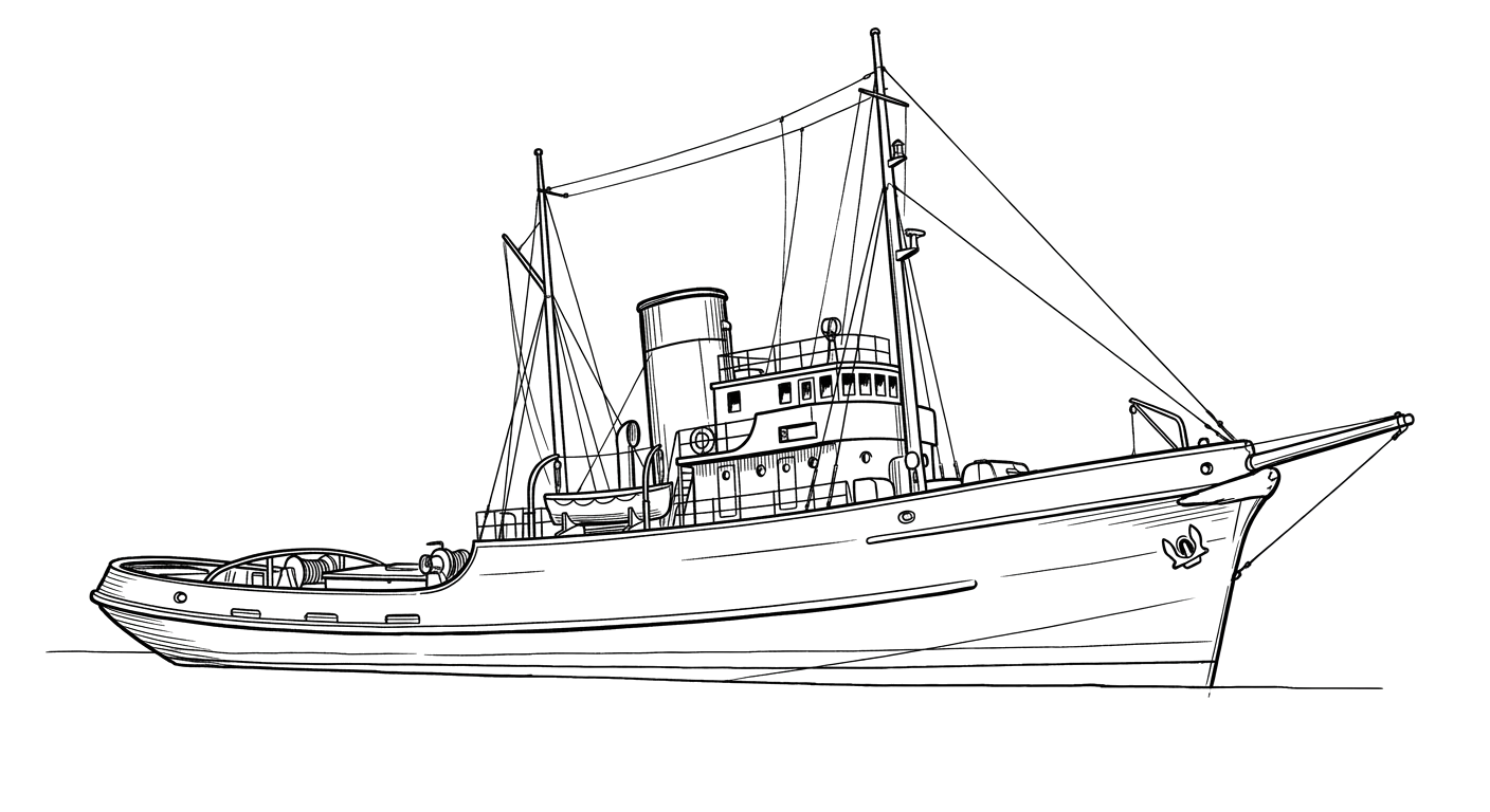 Engraved line drawing of the Great Isaac