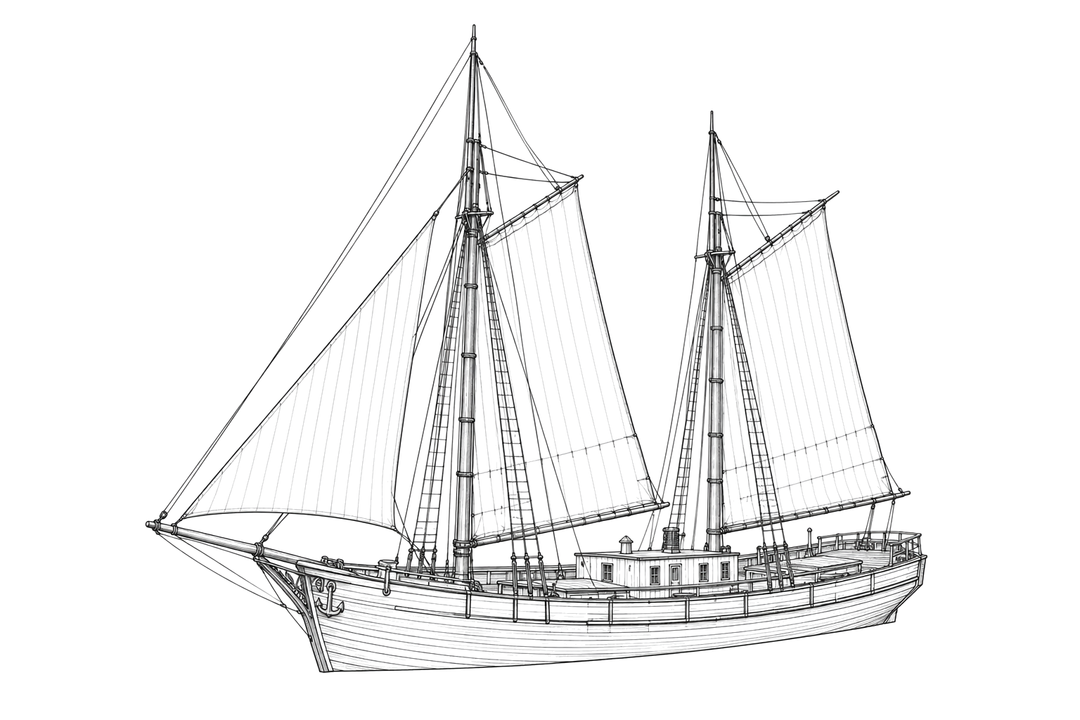 Engraved line drawing of the Windsor