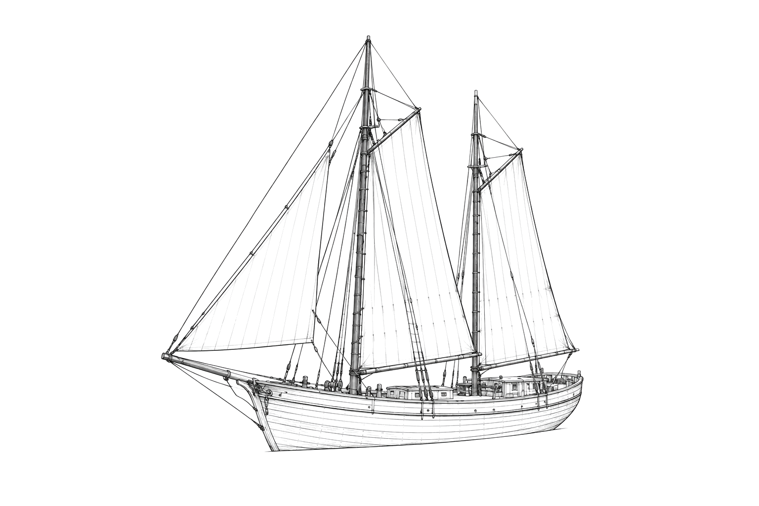 Engraved line drawing of the Agnes Behrman