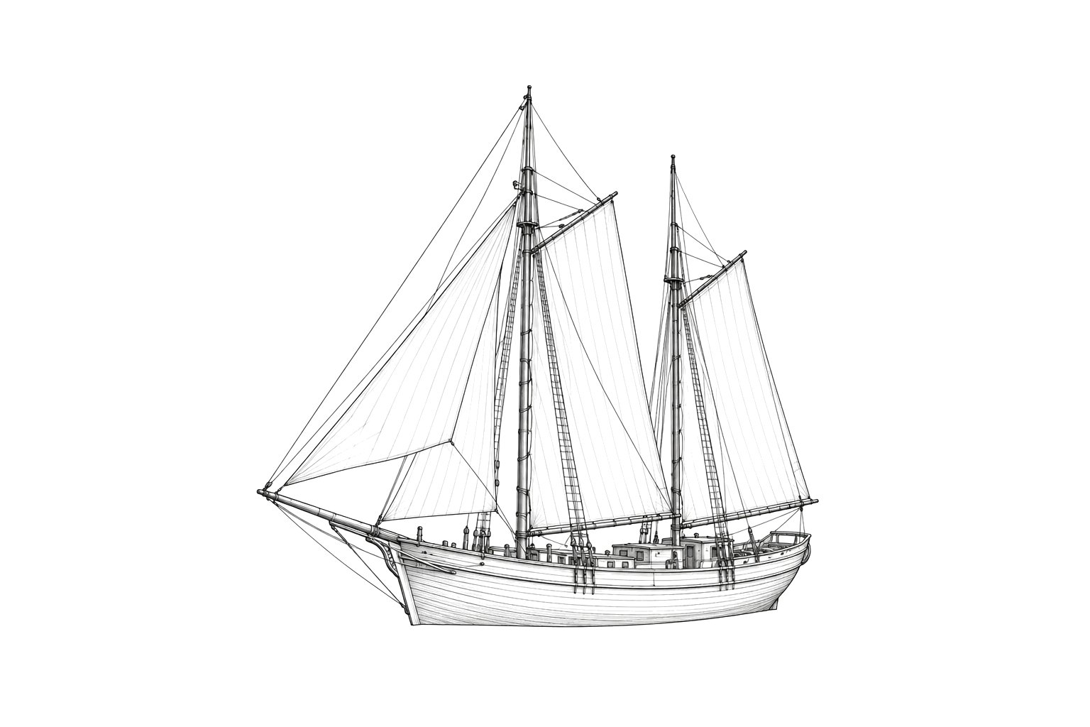 Engraved line drawing of the J.M. Jones