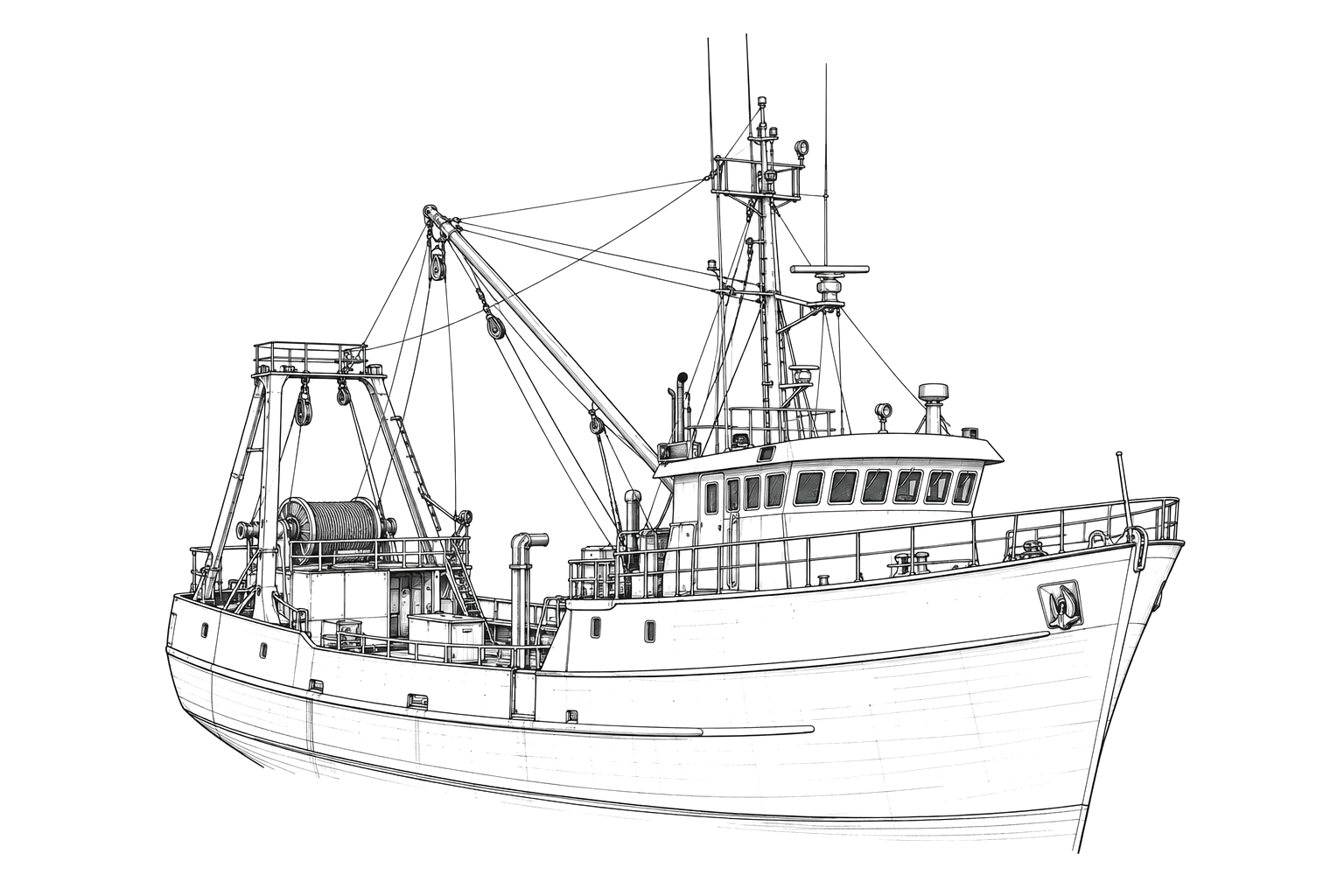 Engraved line drawing of the Josephine Marie