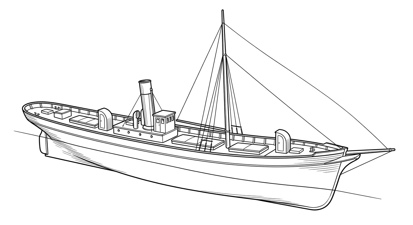 Engraved line drawing of the Phantom