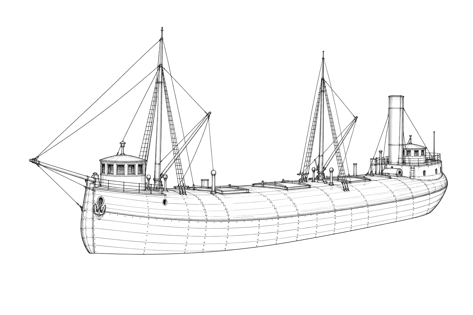 Engraved line drawing of the Henry Cort