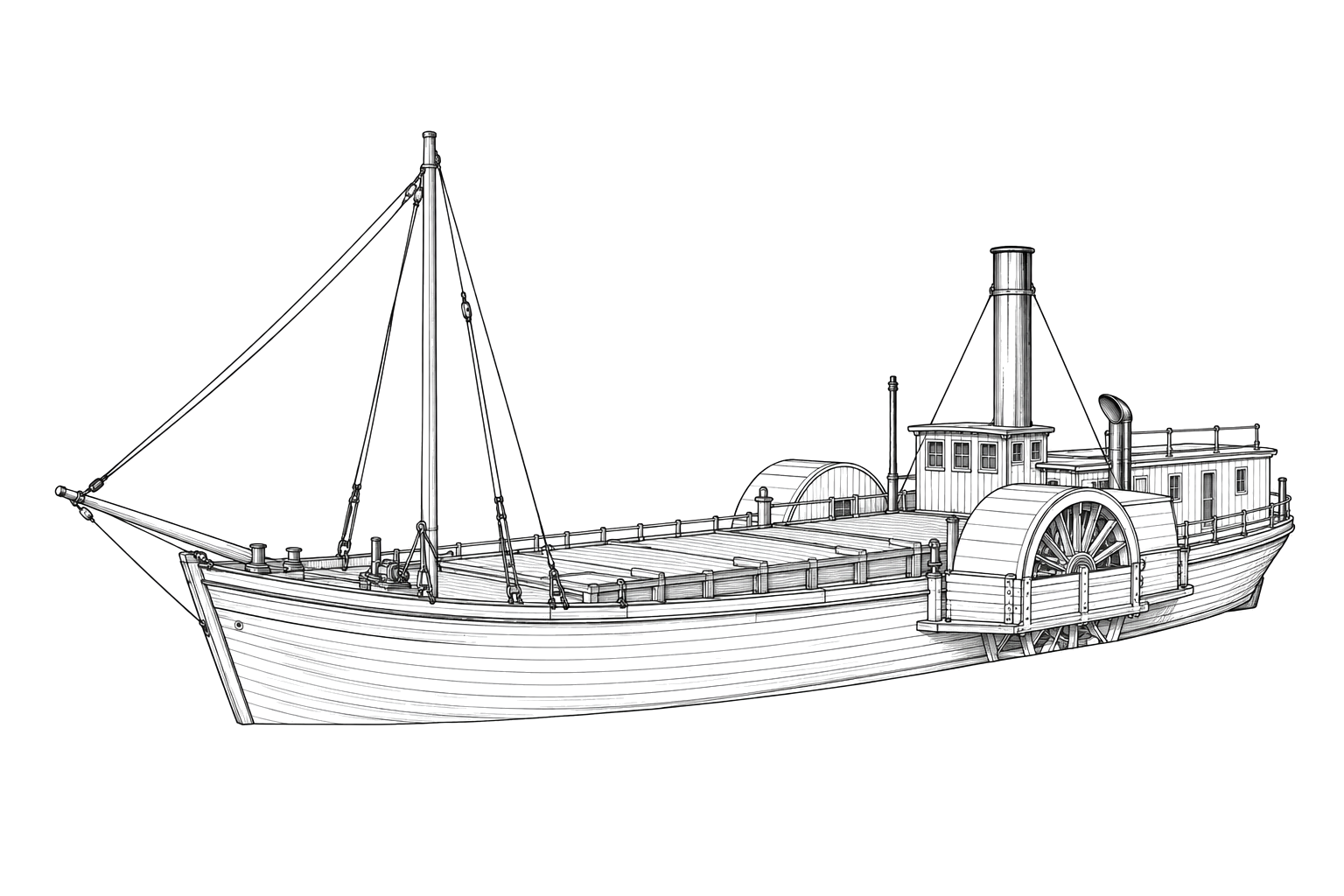 Engraved line drawing of the James H. Johnson