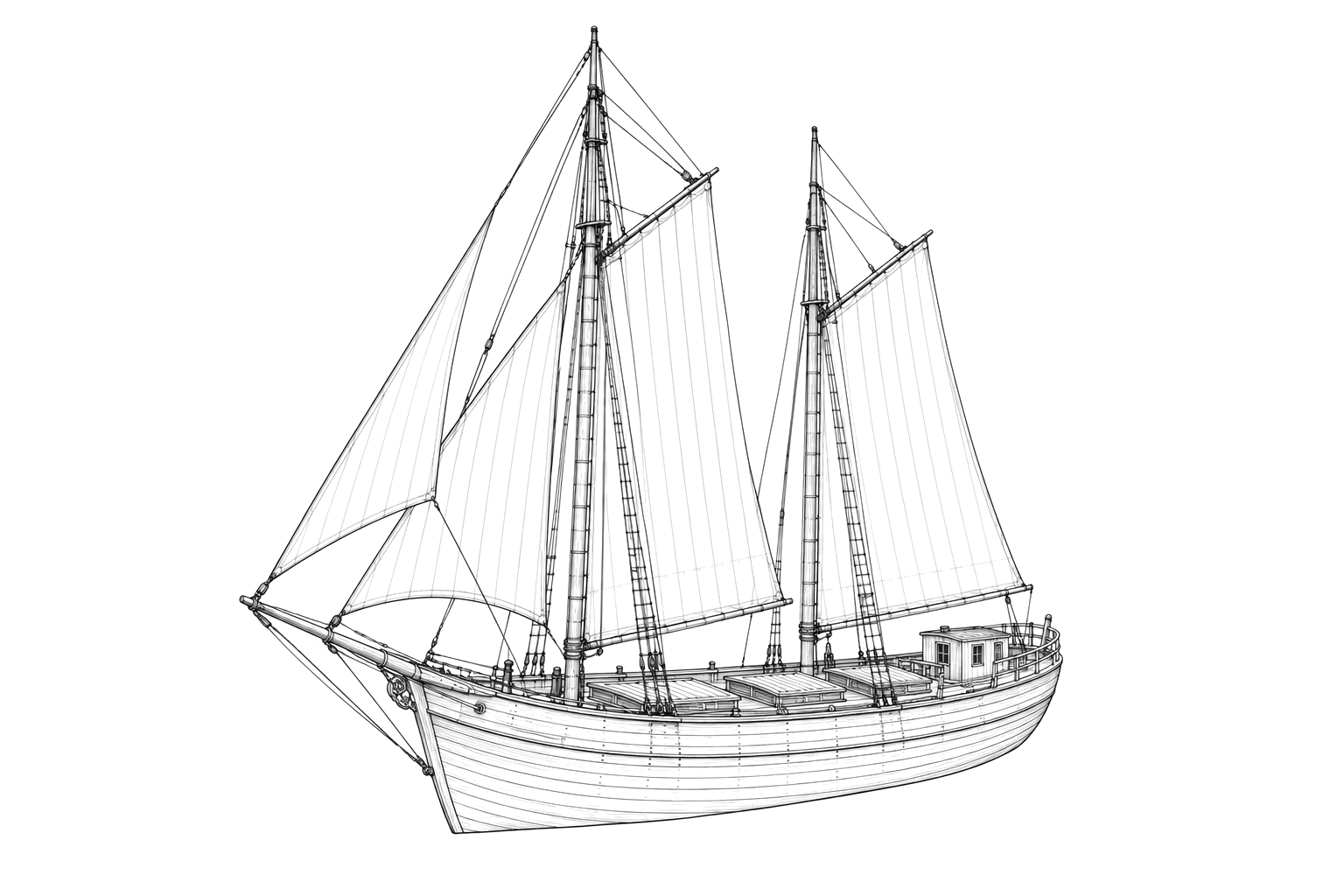 Engraved line drawing of the Trinidad