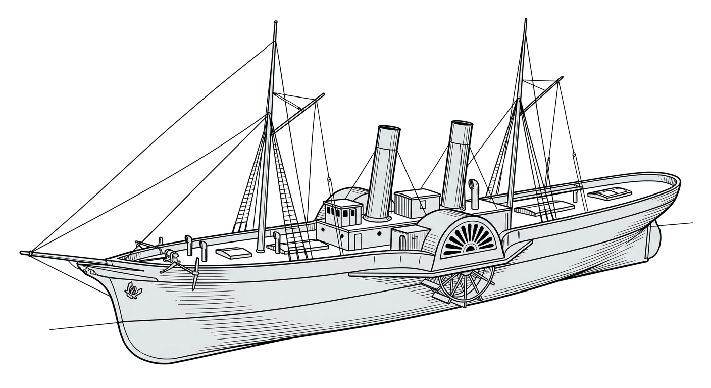 Engraved line drawing of the Agnes E. Fry