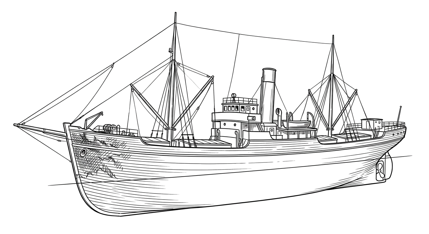 Engraved line drawing of the Dertona