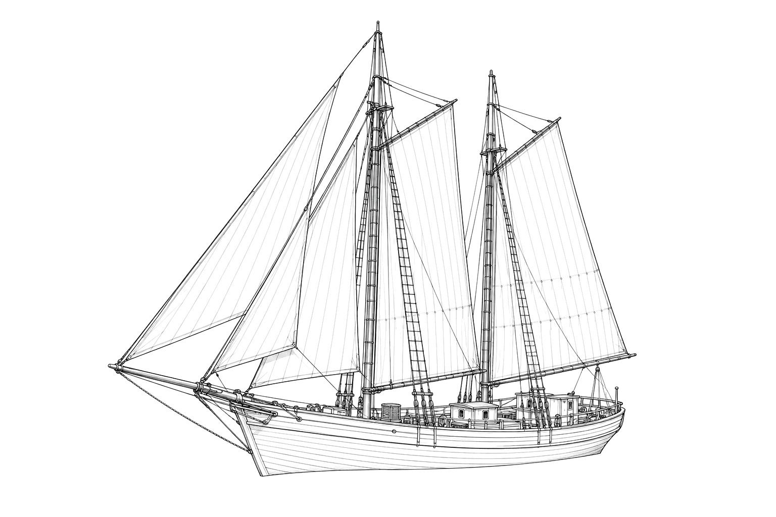 Engraved line drawing of the Columbia
