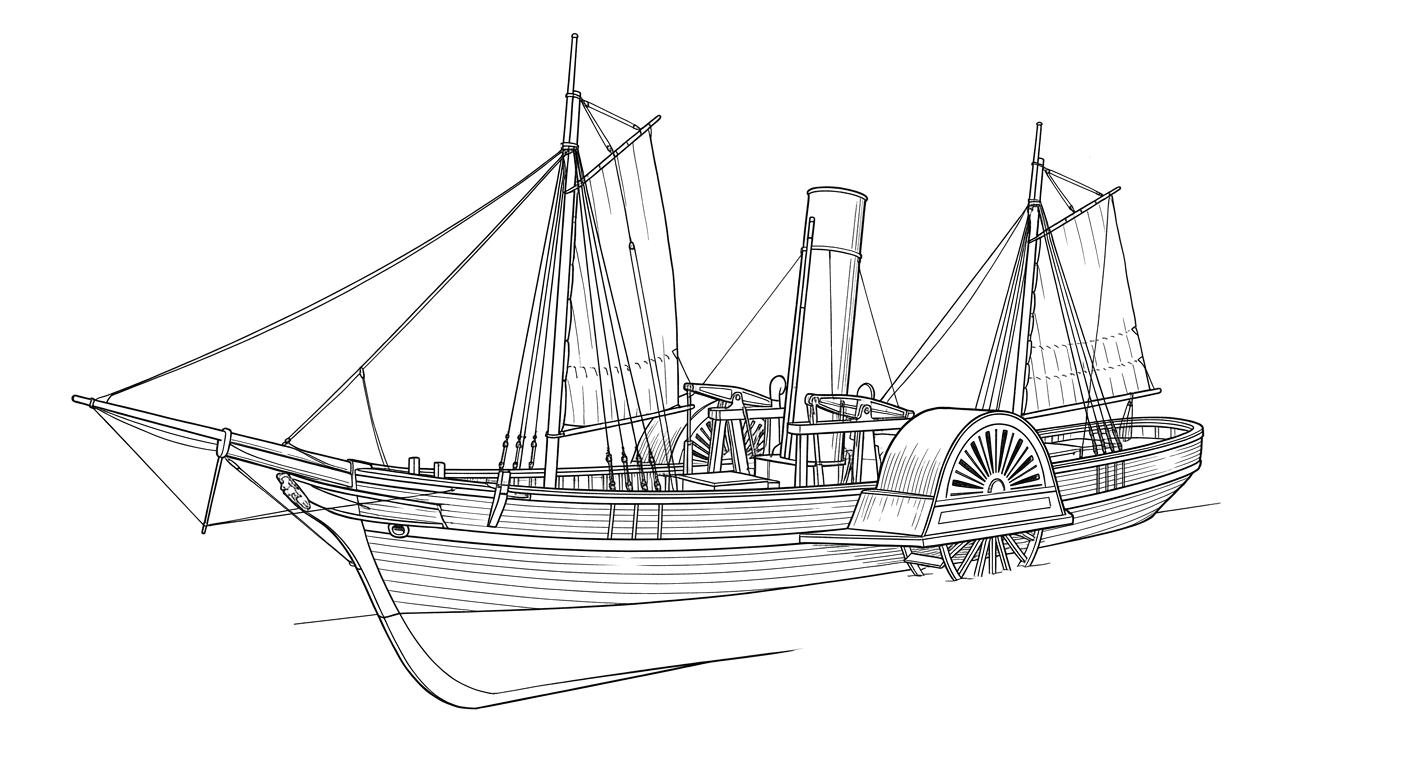 Engraved line drawing of the New York