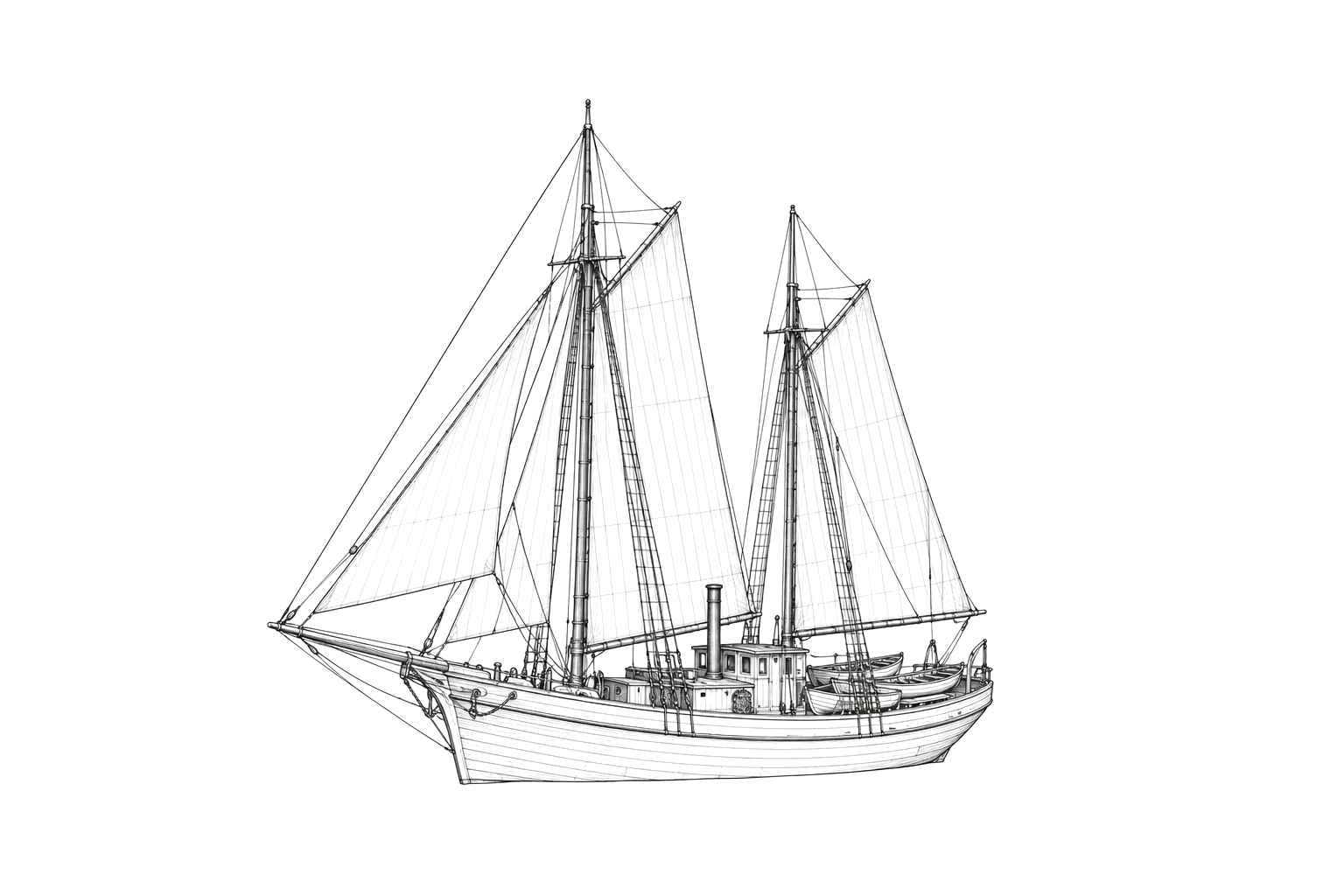 Engraved line drawing of the Agnes