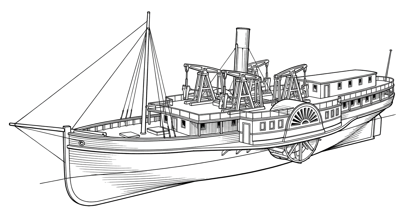 Engraved line drawing of the Washington