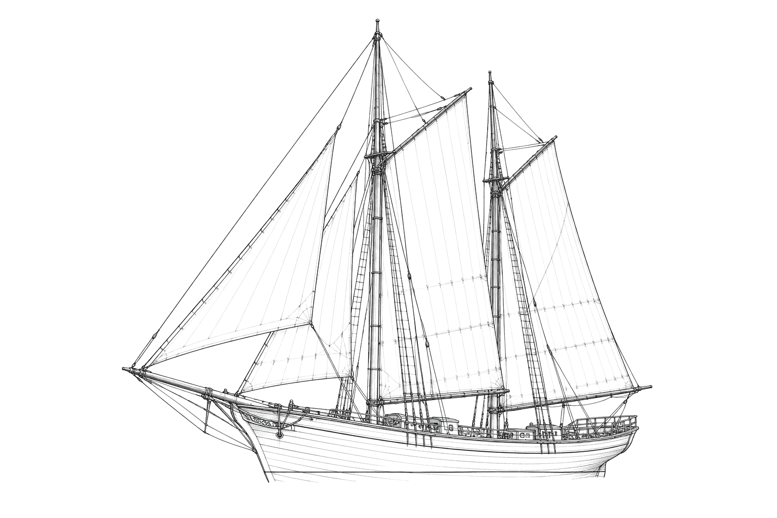 Engraved line drawing of the Nathaniel Lank