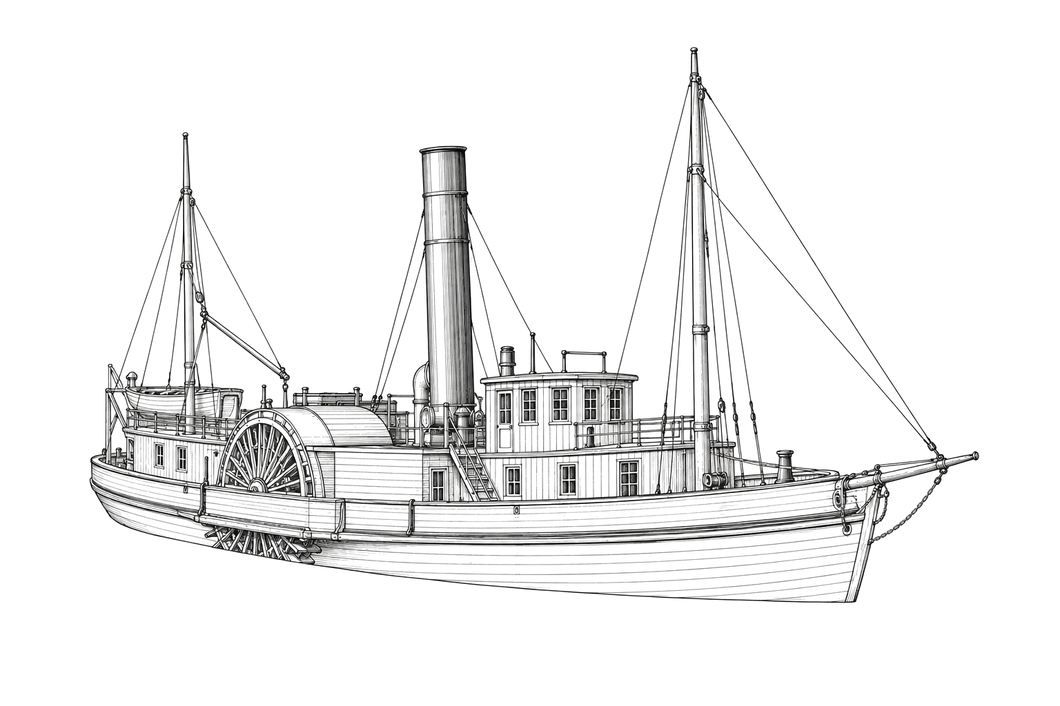 Engraved line drawing of the Ben Drake