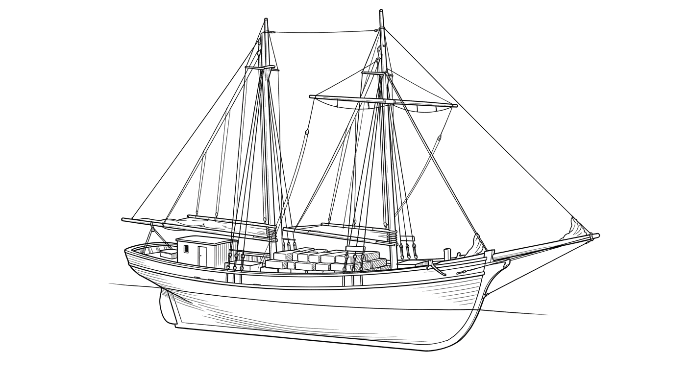 Engraved line drawing of the Edward Rich