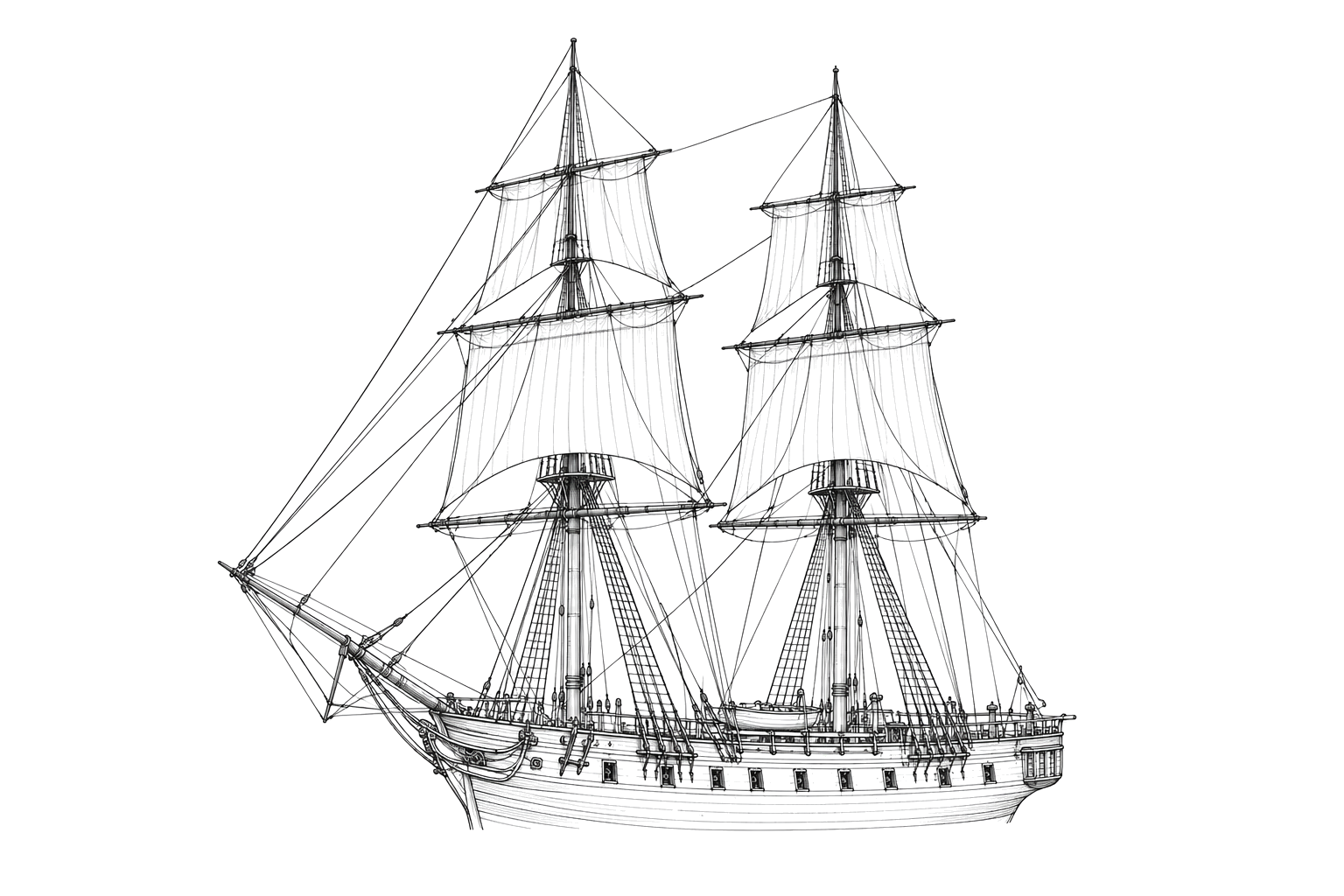 Engraved line drawing of the USS Somers