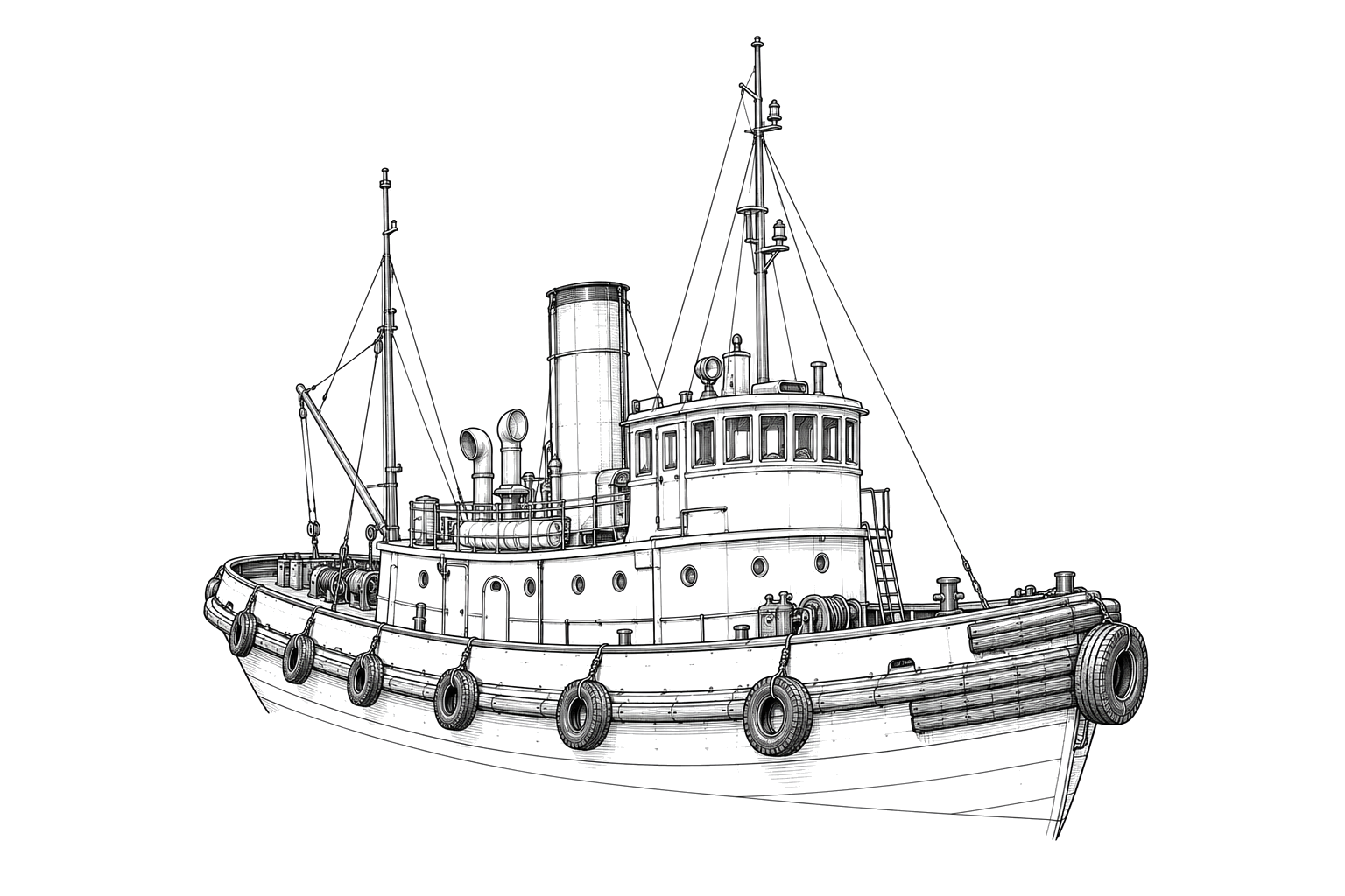 Engraved line drawing of the Colleen