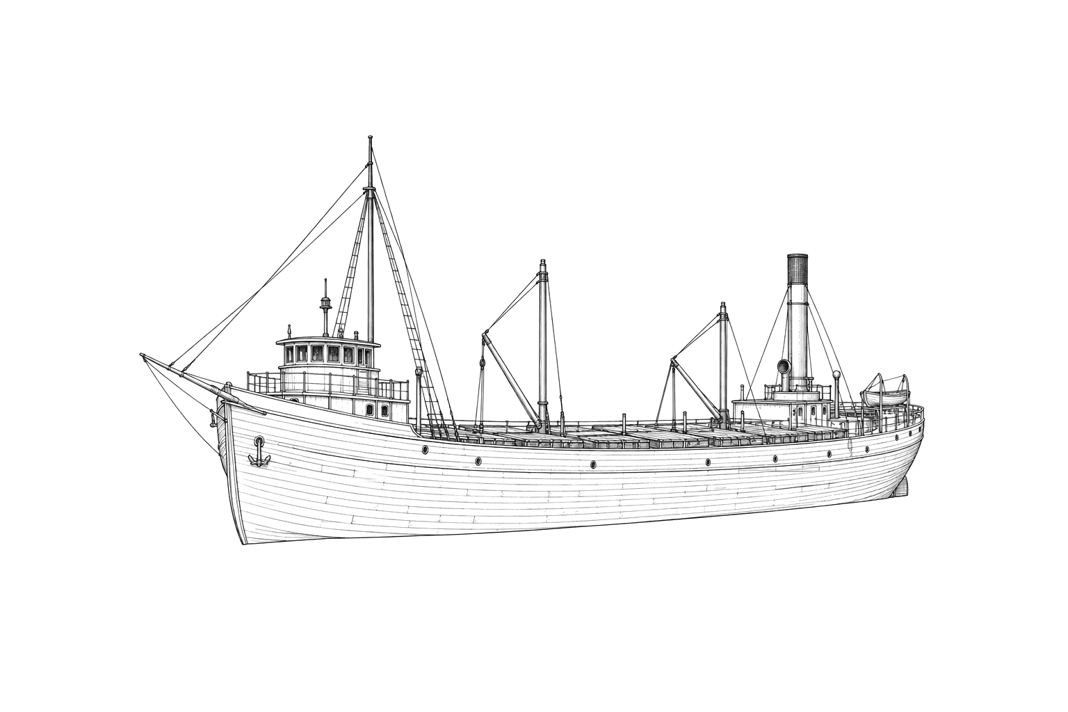 Engraved line drawing of the Sarah E. Sheldon
