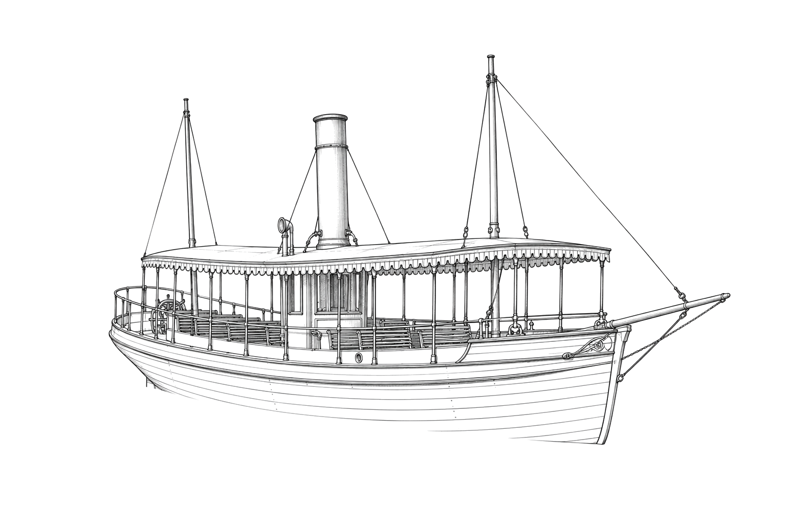 Engraved line drawing of the Elfin
