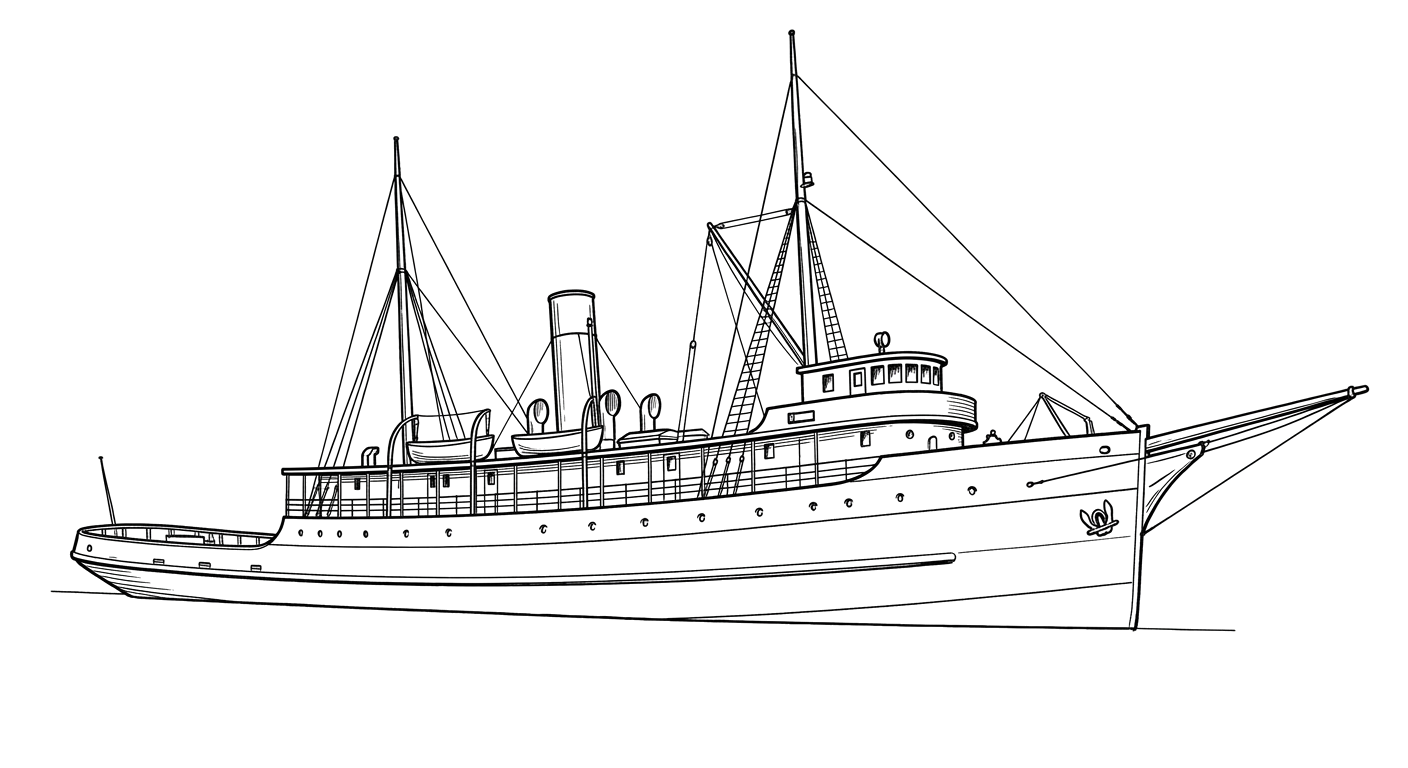 Engraved line drawing of the SS Marquette & Bessemer No. 2