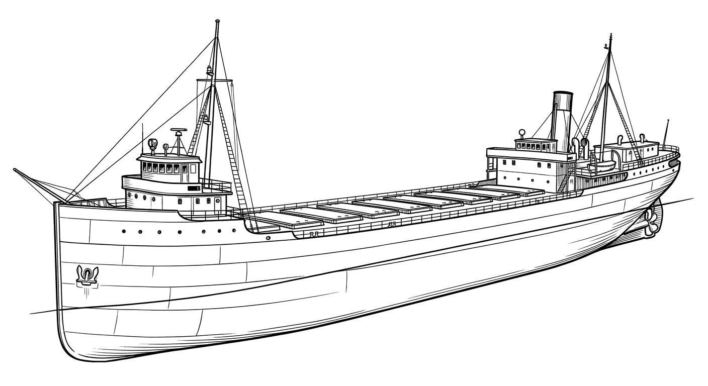 Engraved line drawing of the Cayuga