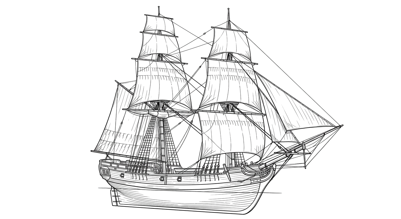 Engraved line drawing of the Vengeance