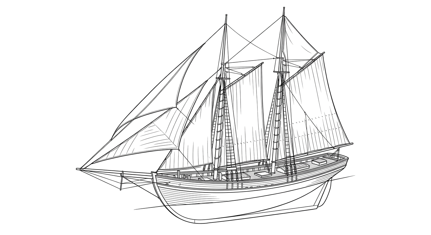 Engraved line drawing of the Texel