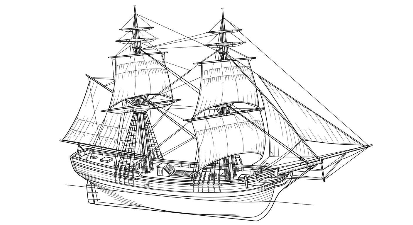 Engraved line drawing of the Nancy