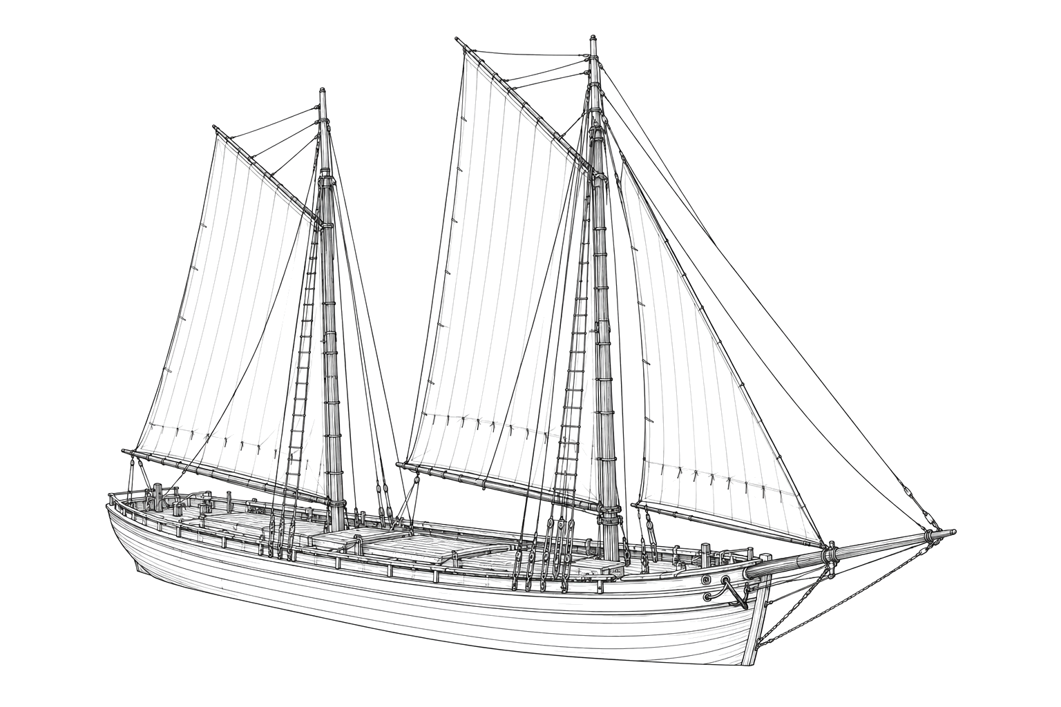 Engraved line drawing of the Henry Endicott