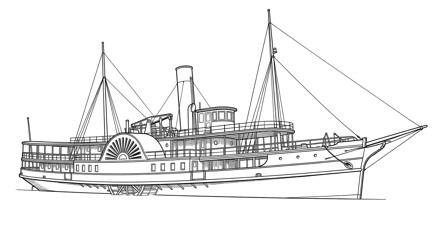 Engraved line drawing of the Emma Giles